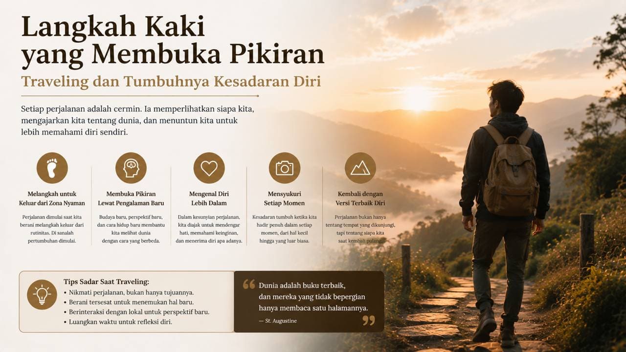 Langkah Kaki yang Membuka Pikiran, Traveling dan Tumbuhnya Kesadaran Diri.