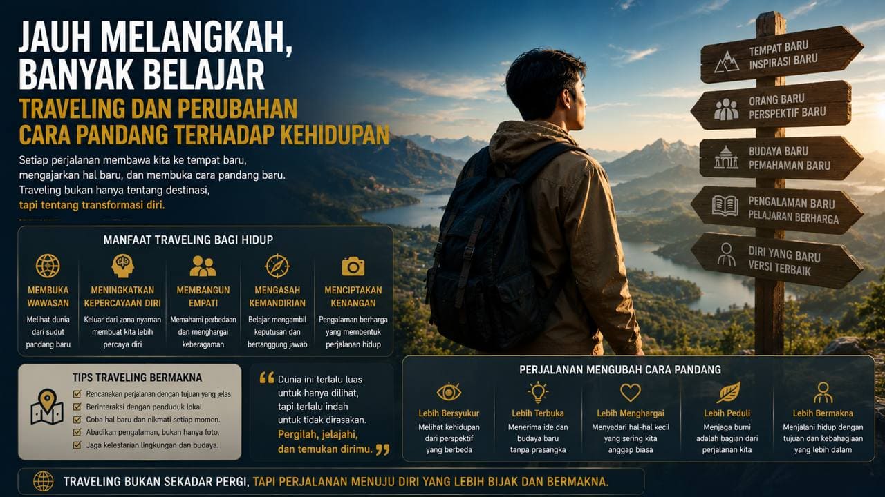 Jauh Melangkah, Banyak Belajar Traveling dan Perubahan Cara Pandang terhadap Kehidupan.