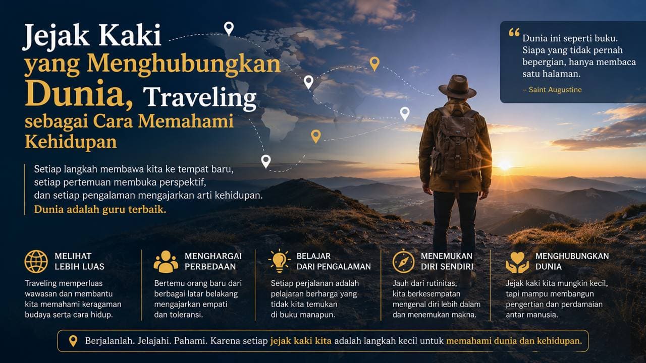 Jejak Kaki yang Menghubungkan Dunia, Traveling sebagai Cara Memahami Kehidupan.