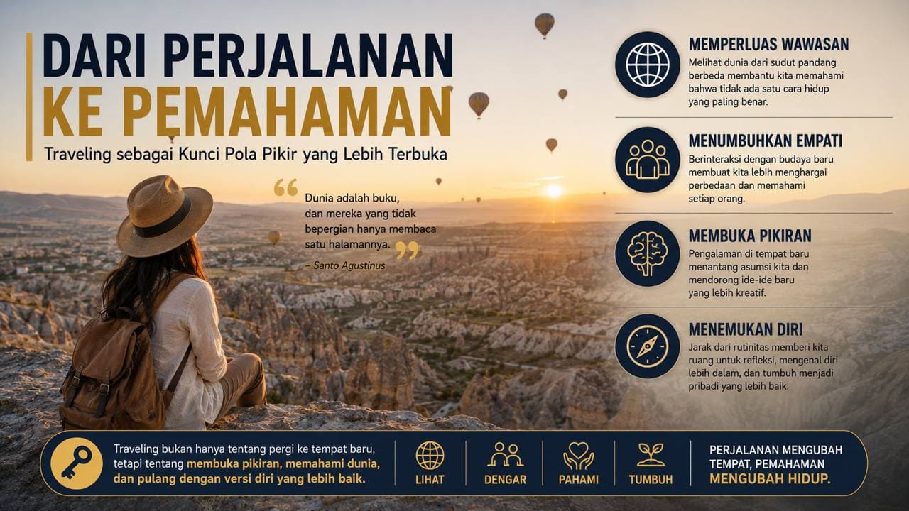 Dari Perjalanan ke Pemahaman, Traveling sebagai Kunci Pola Pikir yang Lebih Terbuka.