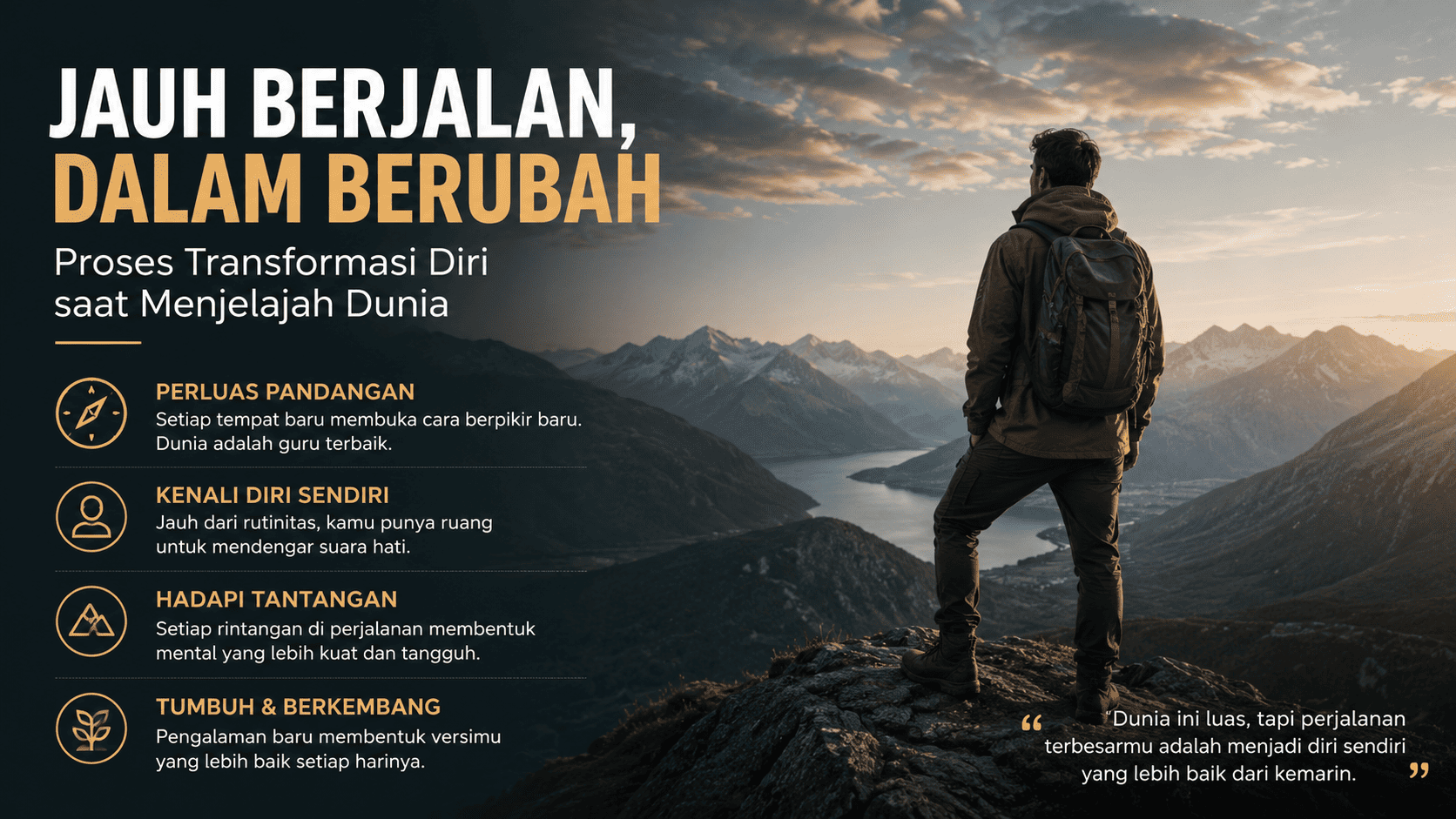 Jauh Berjalan, Dalam Berubah, Proses Transformasi Diri saat Menjelajah Dunia.