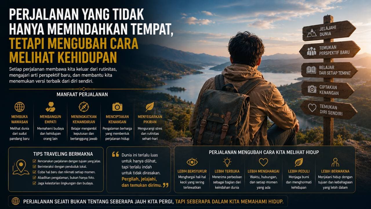 Perjalanan yang Tidak Hanya Memindahkan Tempat, Tetapi Mengubah Cara Melihat Kehidupan.