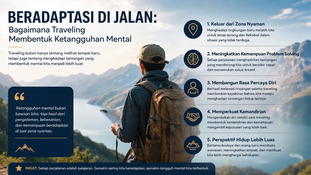 Beradaptasi di Jalan, Bagaimana Traveling Membentuk Ketangguhan Mental.