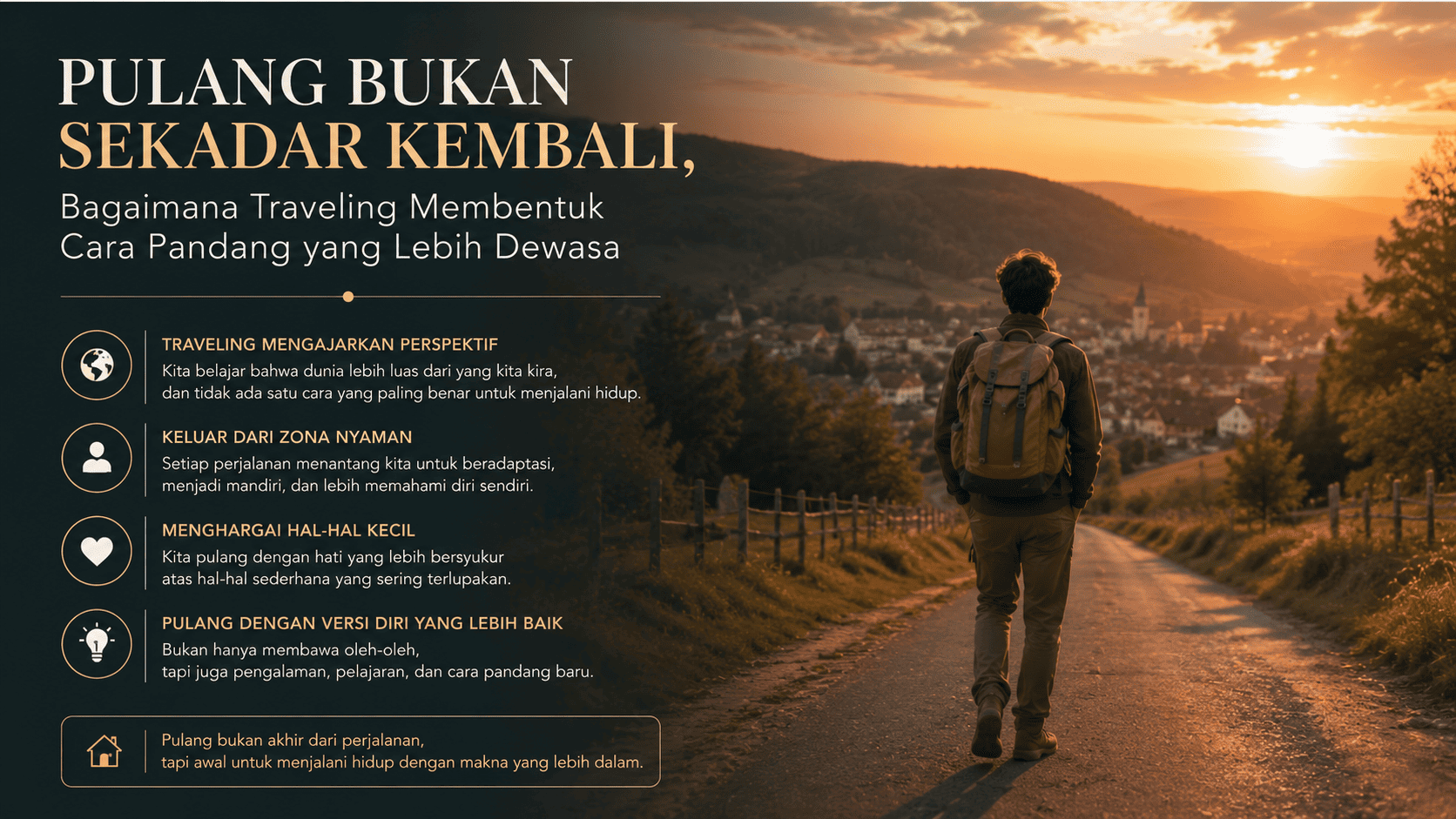 Pulang Bukan Sekadar Kembali, Bagaimana Traveling Membentuk Cara Pandang yang Lebih Dewasa.