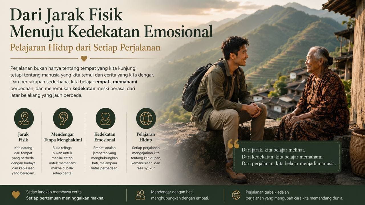 Dari Jarak Fisik Menuju Kedekatan Emosional, Pelajaran Hidup dari Setiap Perjalanan.