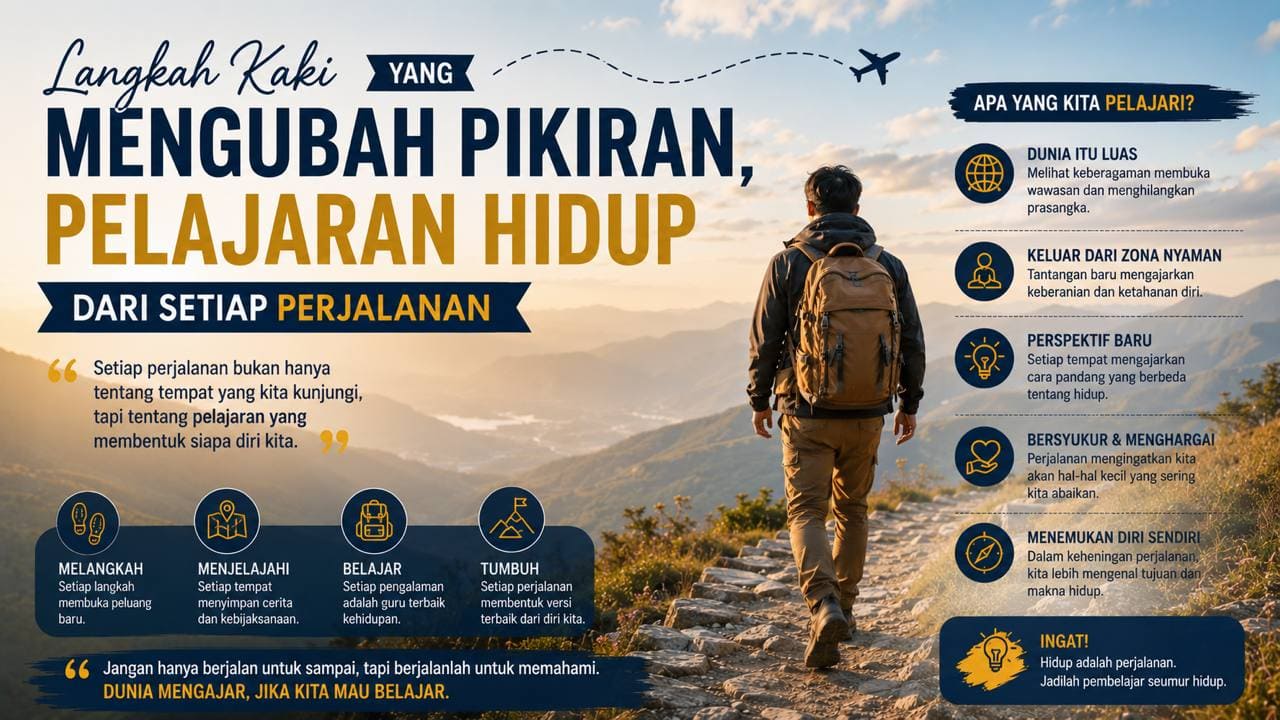 Langkah Kaki yang Mengubah Pikiran, Pelajaran Hidup dari Setiap Perjalanan.