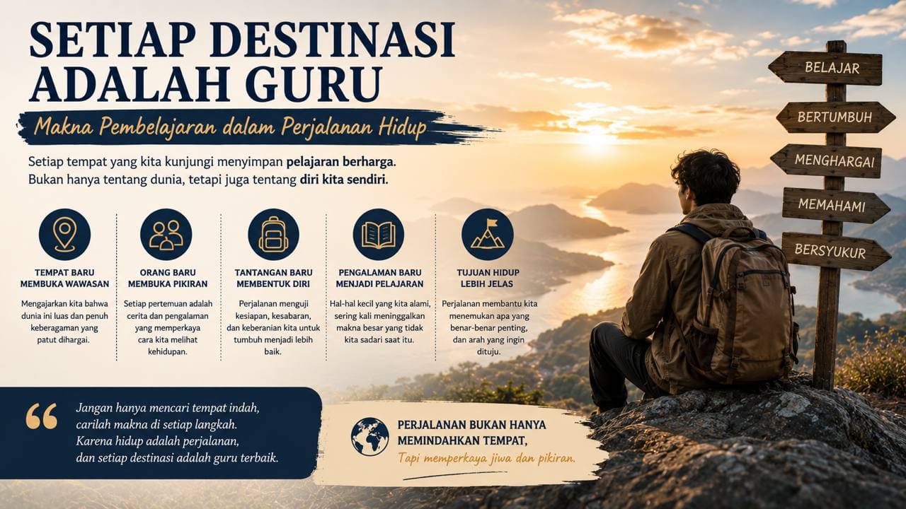Setiap Destinasi adalah Guru, Makna Pembelajaran dalam Perjalanan Hidup.