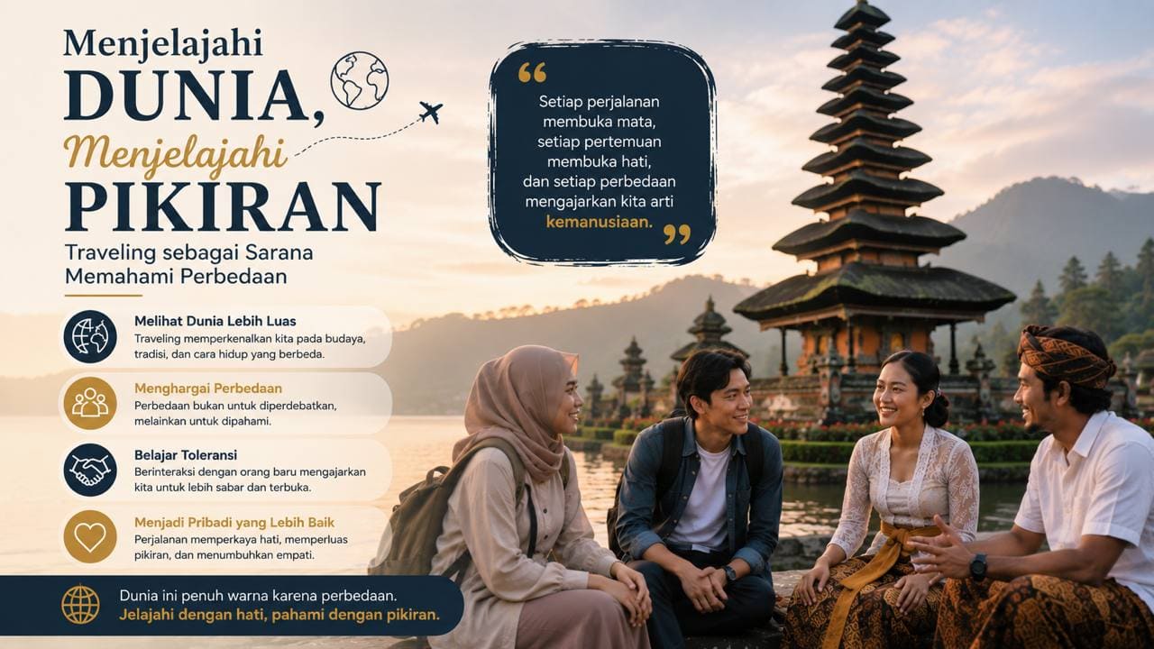 Menjelajahi Dunia, Menjelajahi Pikiran, Traveling sebagai Sarana Memahami Perbedaan.