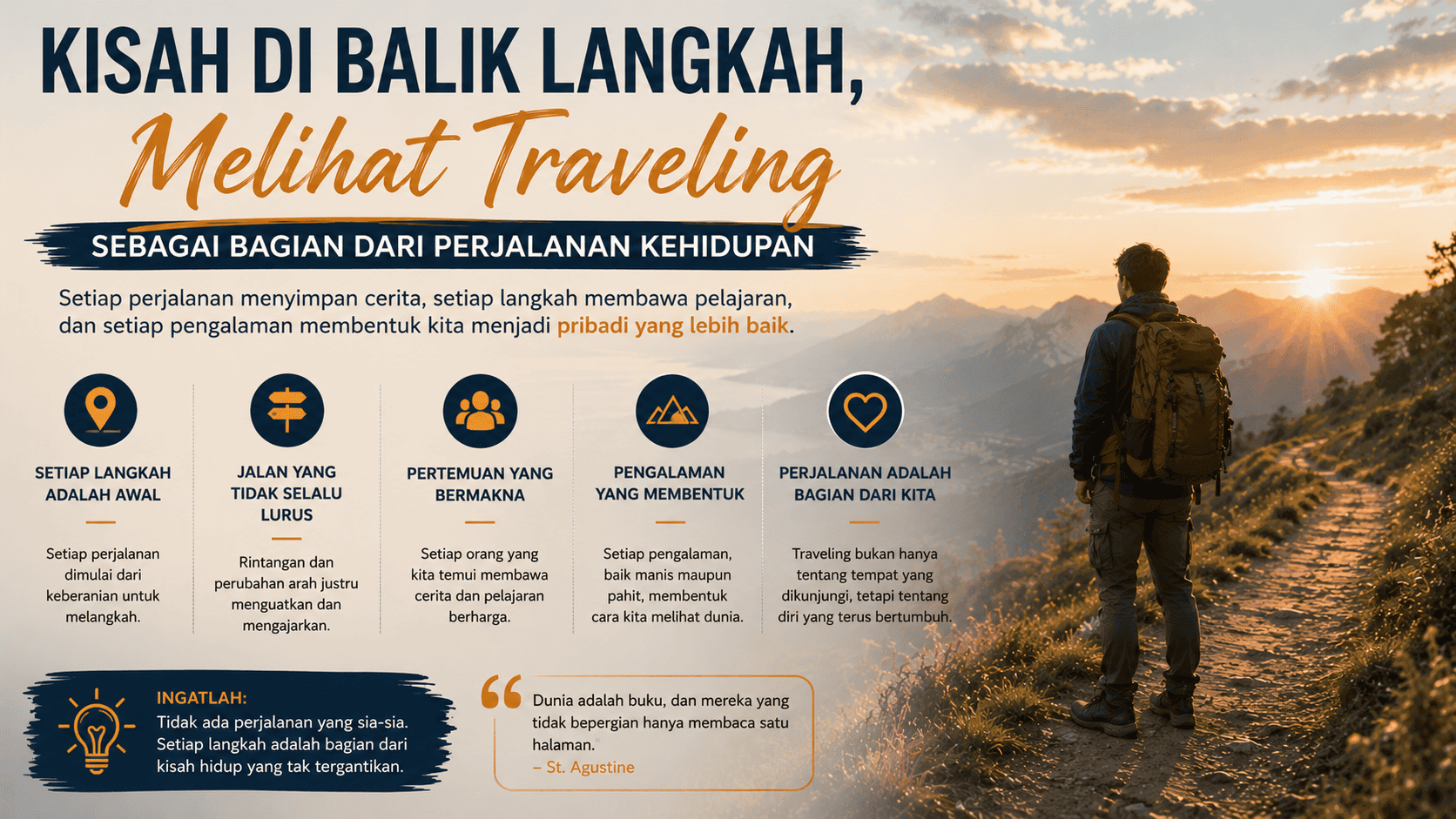 Kisah di Balik Langkah, Melihat Traveling sebagai Bagian dari Perjalanan Kehidupan.