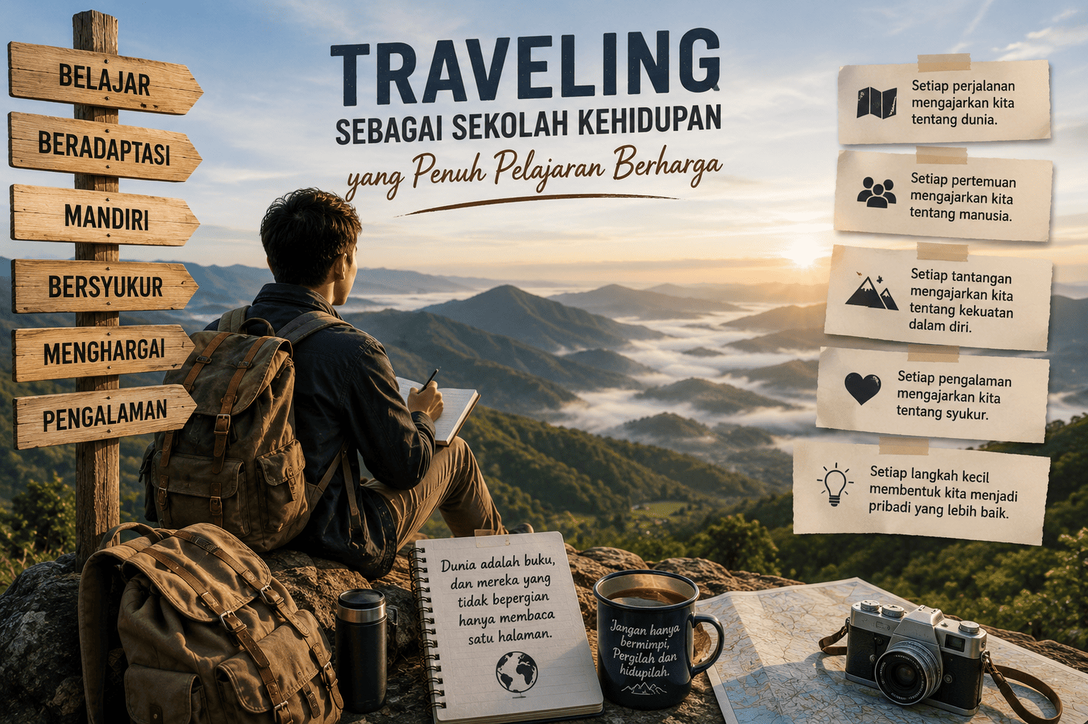 Traveling sebagai Sekolah Kehidupan yang Penuh Pelajaran Berharga.