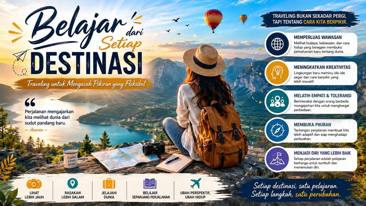 Belajar dari Setiap Destinasi, Traveling untuk Mengasah Pikiran yang Fleksibel.