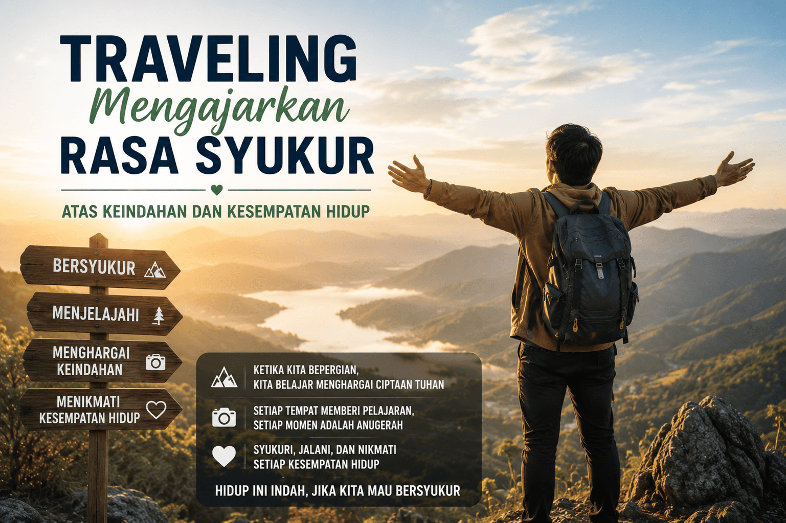 Traveling Mengajarkan Rasa Syukur atas Keindahan dan Kesempatan Hidup.