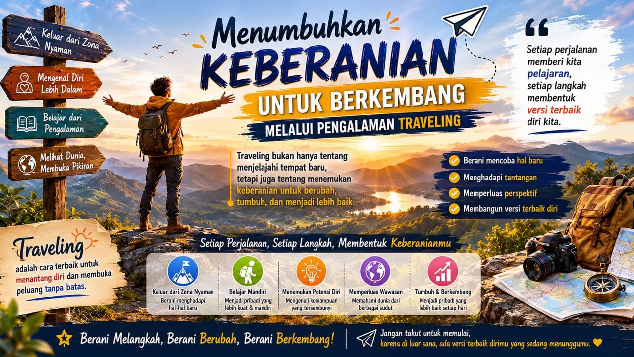 Menumbuhkan Keberanian untuk Berkembang Melalui Pengalaman Traveling.