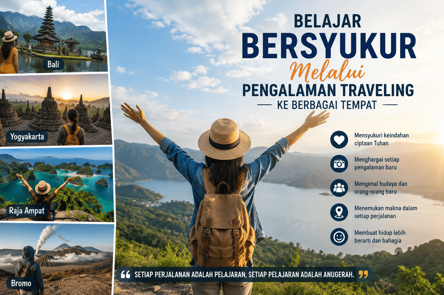 Belajar Bersyukur Melalui Pengalaman Traveling ke Berbagai Tempat.