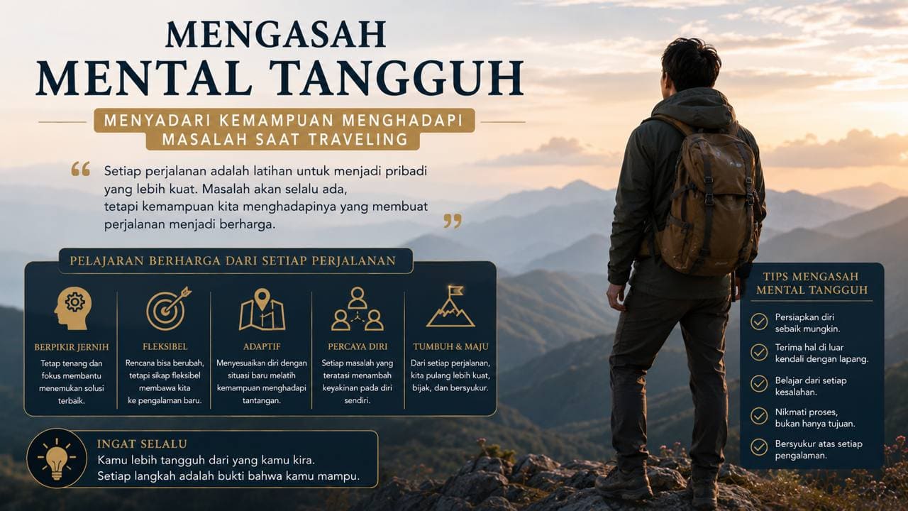 Mengasah Mental Tangguh, Menyadari Kemampuan Menghadapi Masalah saat Traveling.