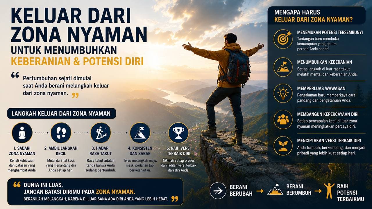 Keluar dari Zona Nyaman untuk Menumbuhkan Keberanian dan Potensi Diri Saat Traveling.