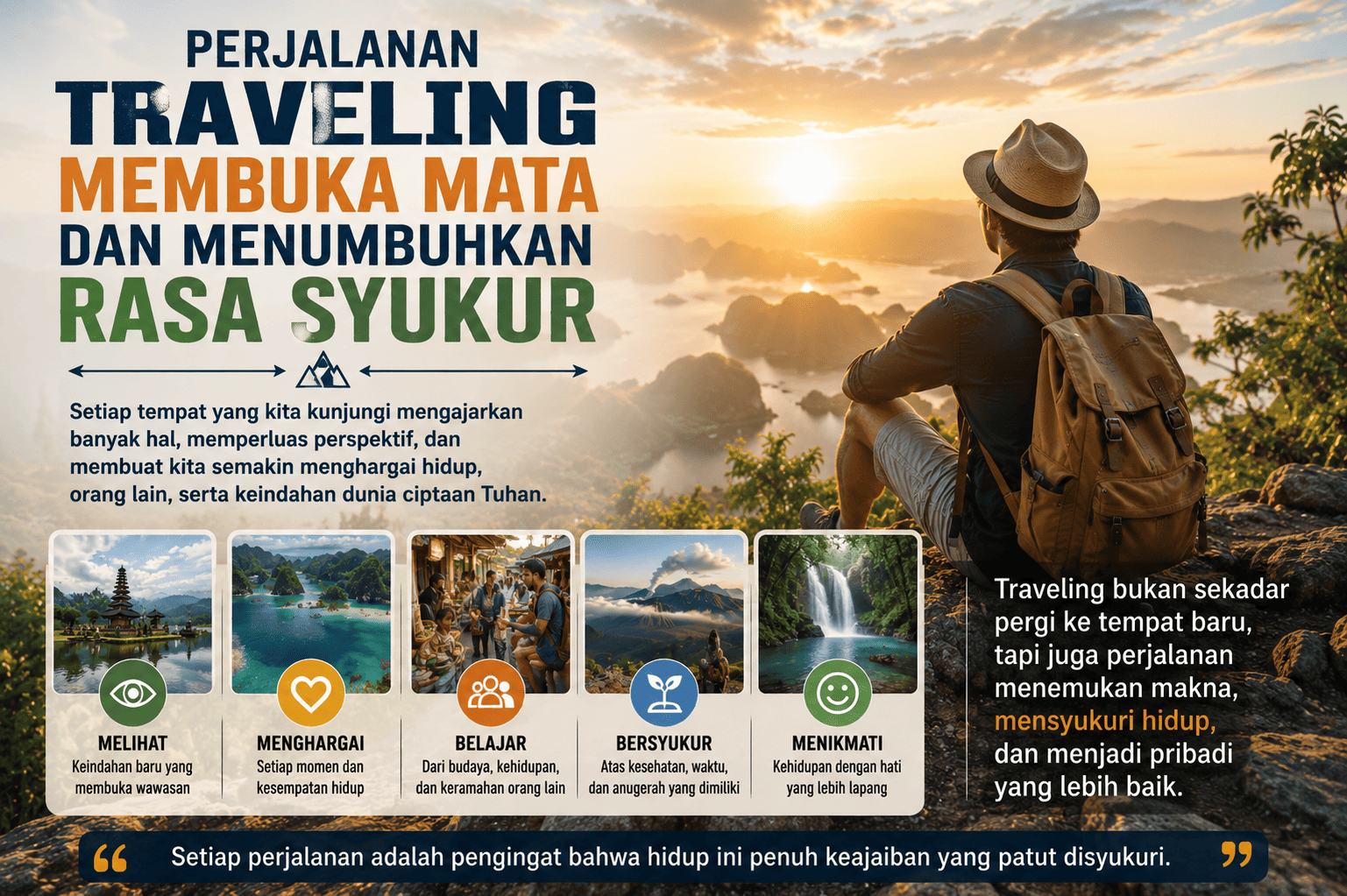 Perjalanan Traveling Membuka Mata dan Menumbuhkan Rasa Syukur.