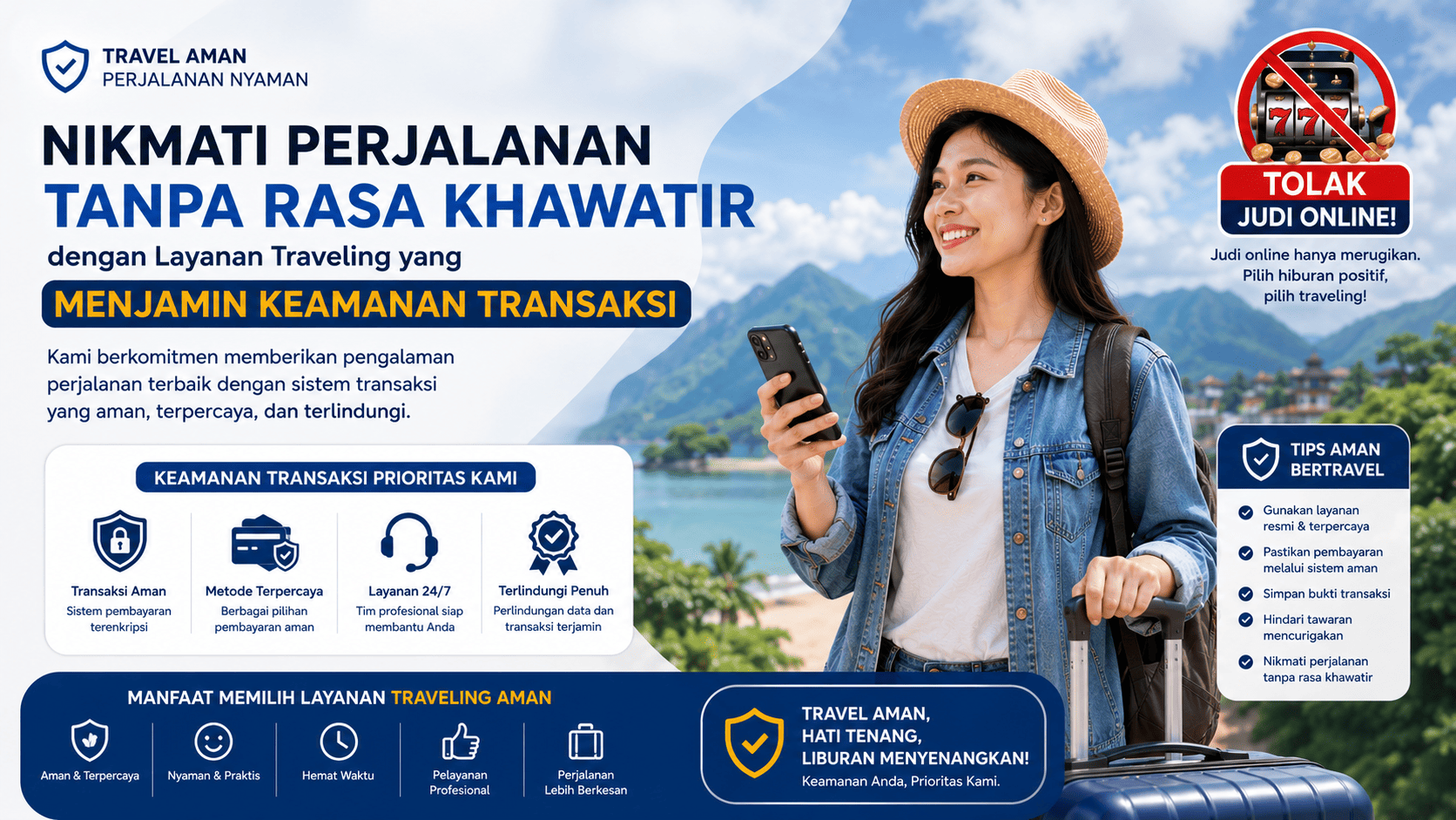 Nikmati Perjalanan Tanpa Rasa Khawatir dengan Layanan Traveling yang Menjamin Keamanan Transaksi.