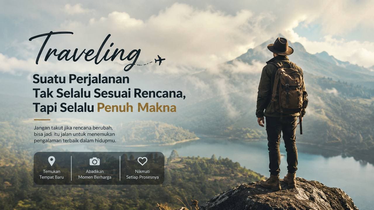 Traveling Suatu Perjalanan Tak Selalu Sesuai Rencana, Tapi Selalu Penuh Makna.