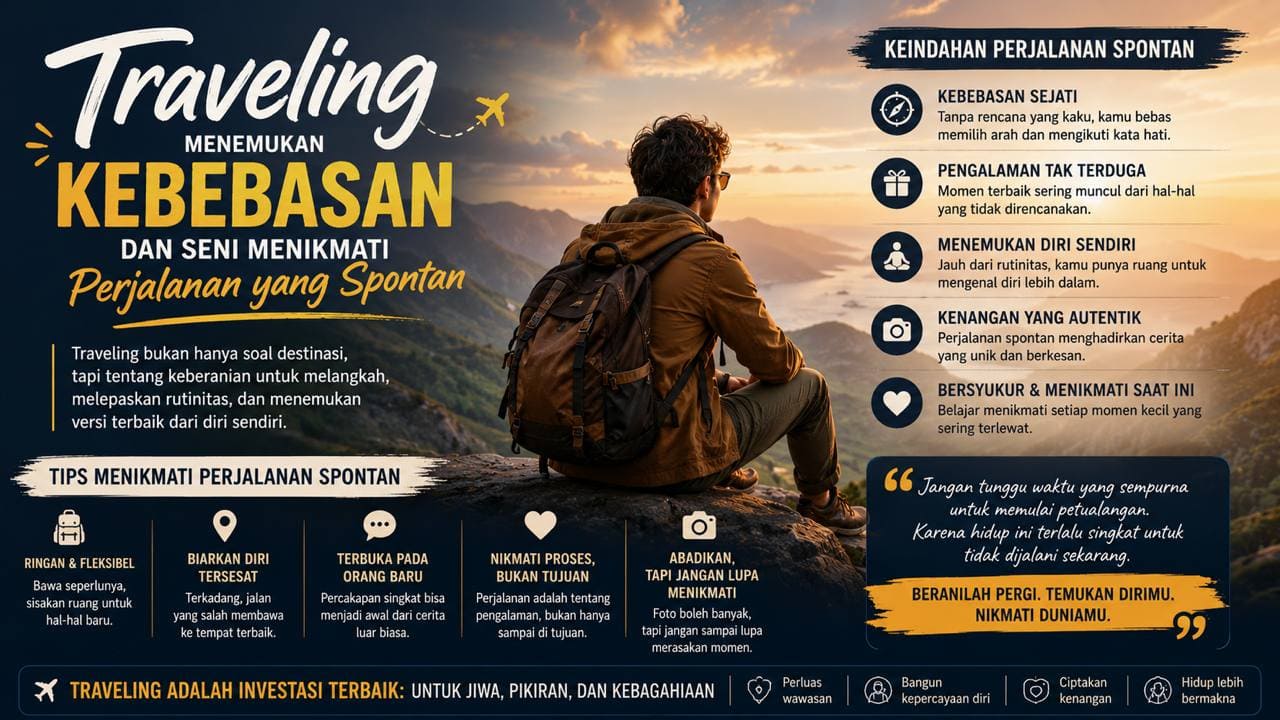 Traveling Menemukan Kebebasan dan Seni Menikmati Perjalanan yang Spontan.