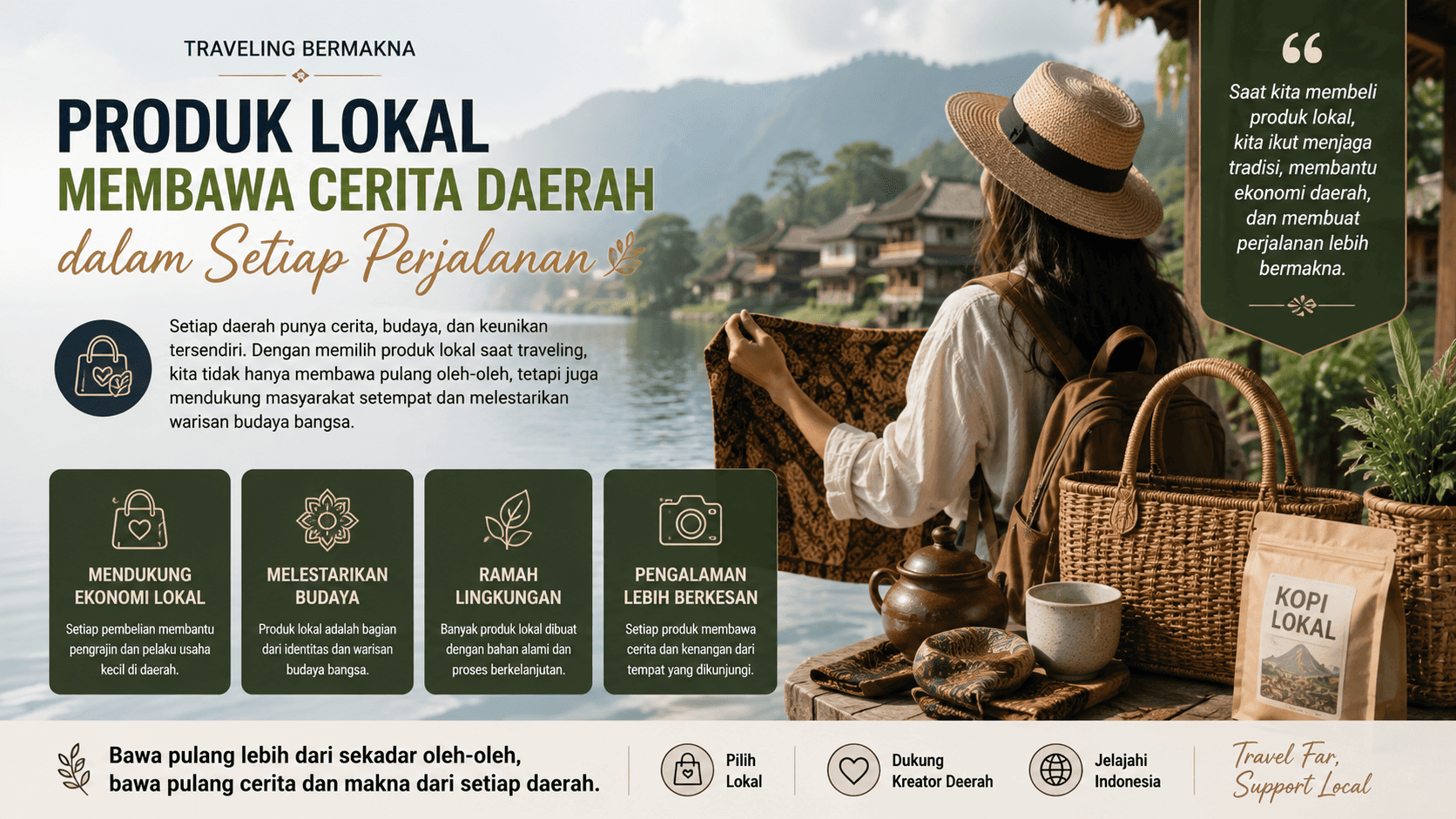 Produk Lokal Membawa Cerita Daerah dalam Setiap Perjalanan Traveling.