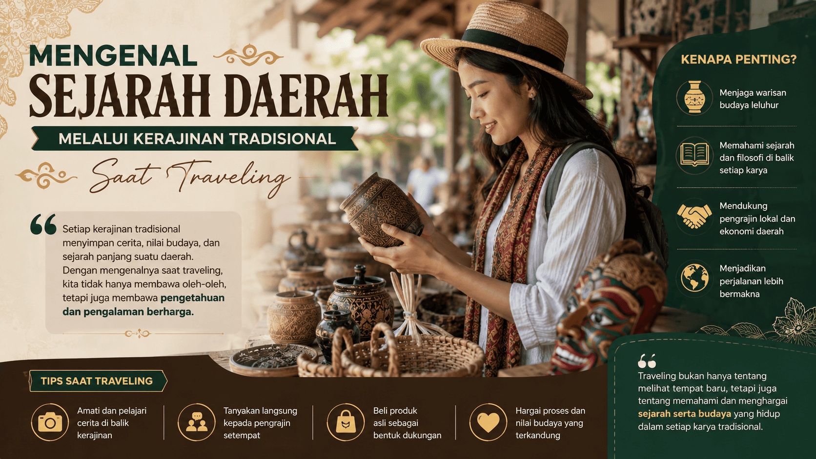 Mengenal Sejarah Daerah Melalui Kerajinan Tradisional Saat Traveling.