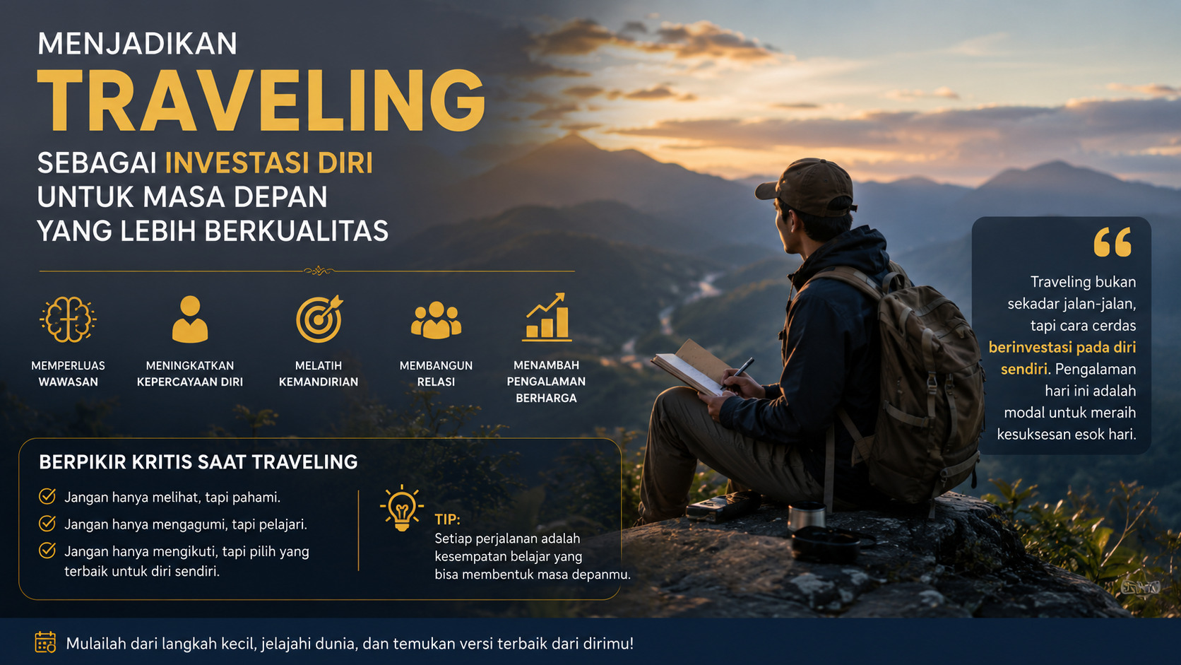 Menjadikan Traveling Sebagai Investasi Diri untuk Masa Depan yang Lebih Berkualitas.