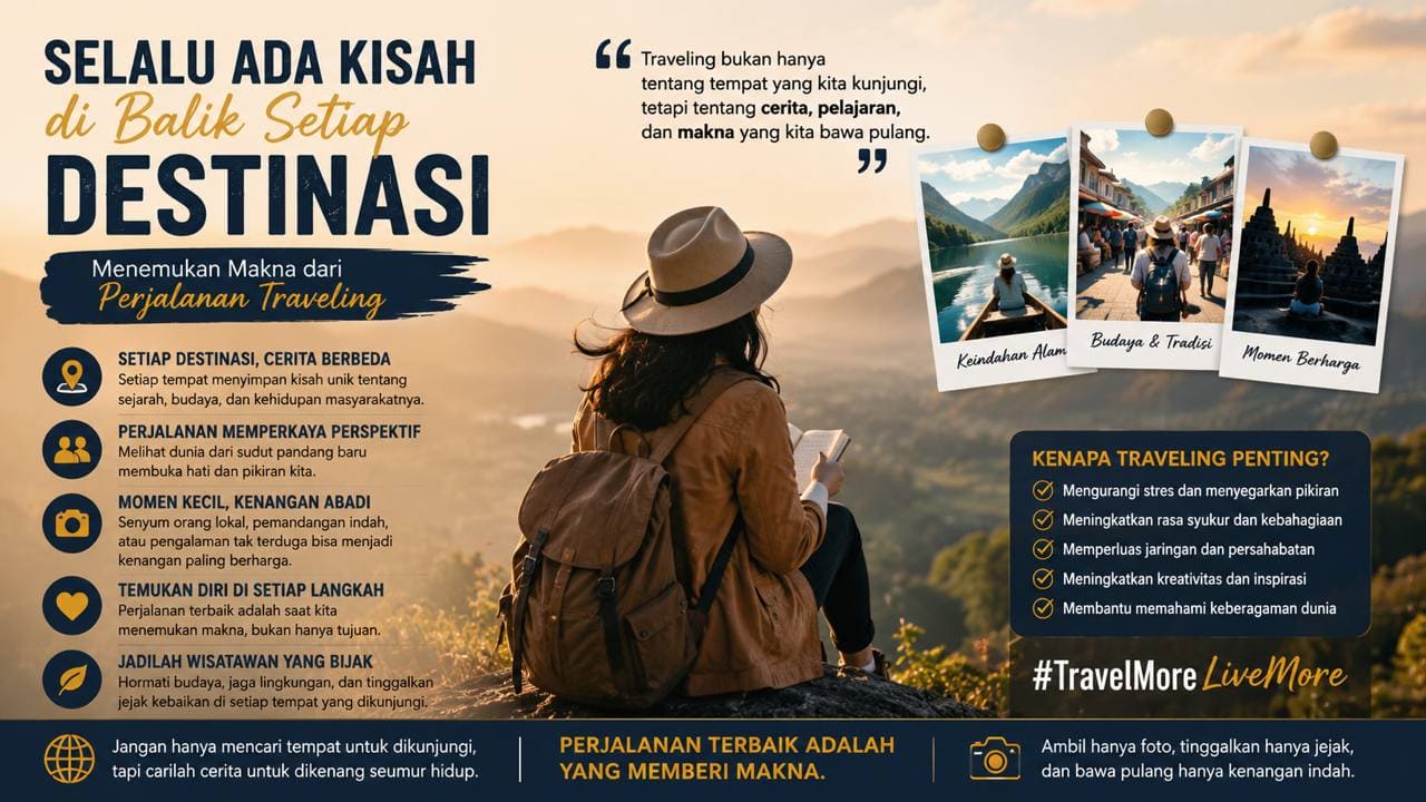 Selalu Ada Kisah di Balik Setiap Destinasi, Menemukan Makna dari Perjalanan Traveling.
