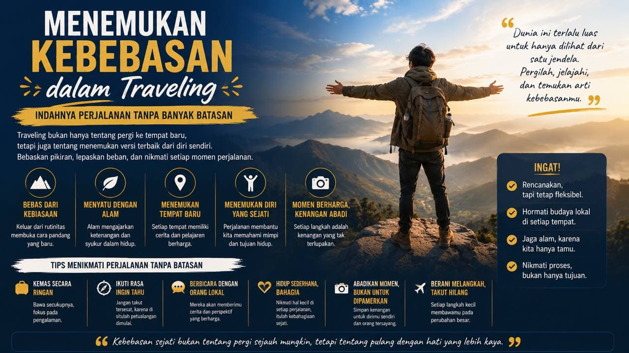 Menemukan Kebebasan dalam Traveling, Indahnya Perjalanan Tanpa Banyak Batasan.