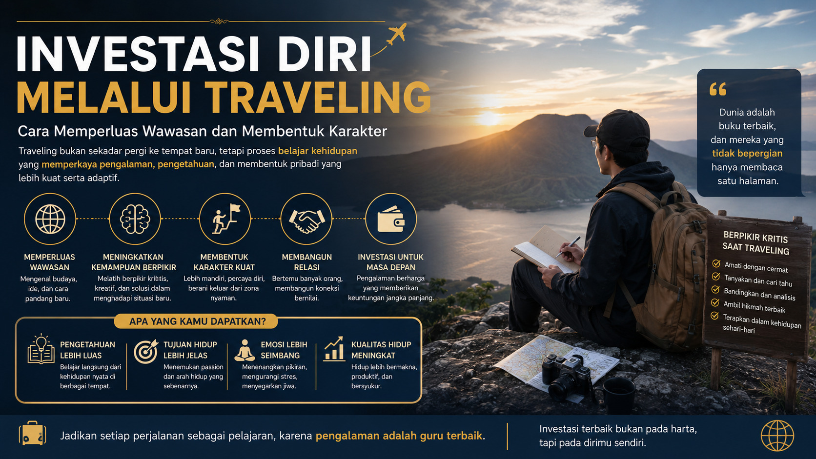 Investasi Diri Melalui Traveling, Cara Memperluas Wawasan dan Membentuk Karakter.