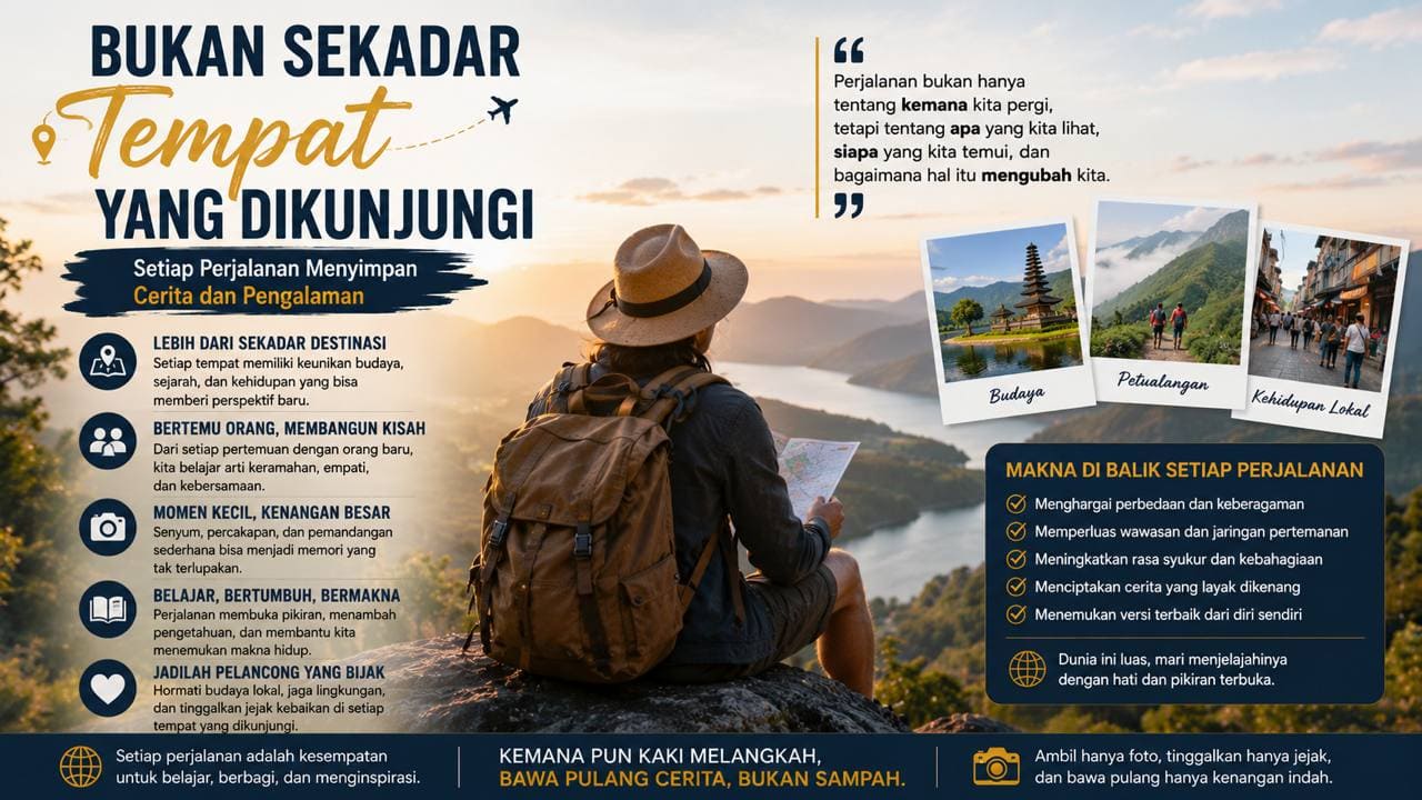 Bukan Sekadar Tempat yang Dikunjungi, Setiap Perjalanan Menyimpan Cerita dan Pengalaman.