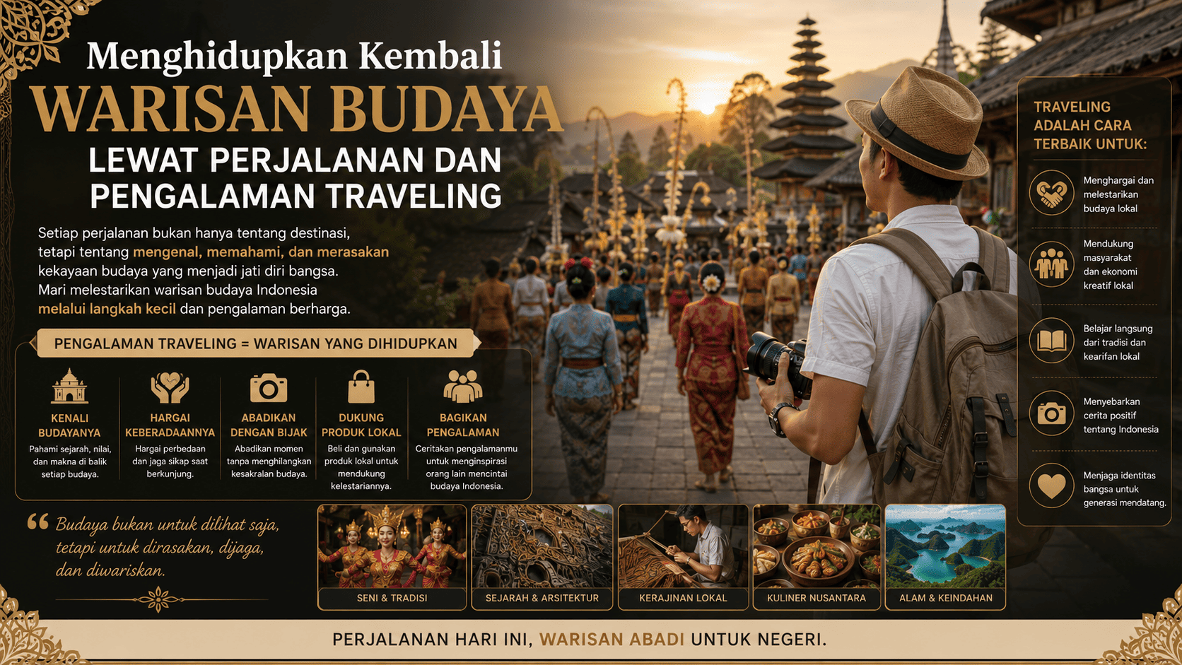 Menghidupkan Kembali Warisan Budaya Lewat Perjalanan dan Pengalaman Traveling.