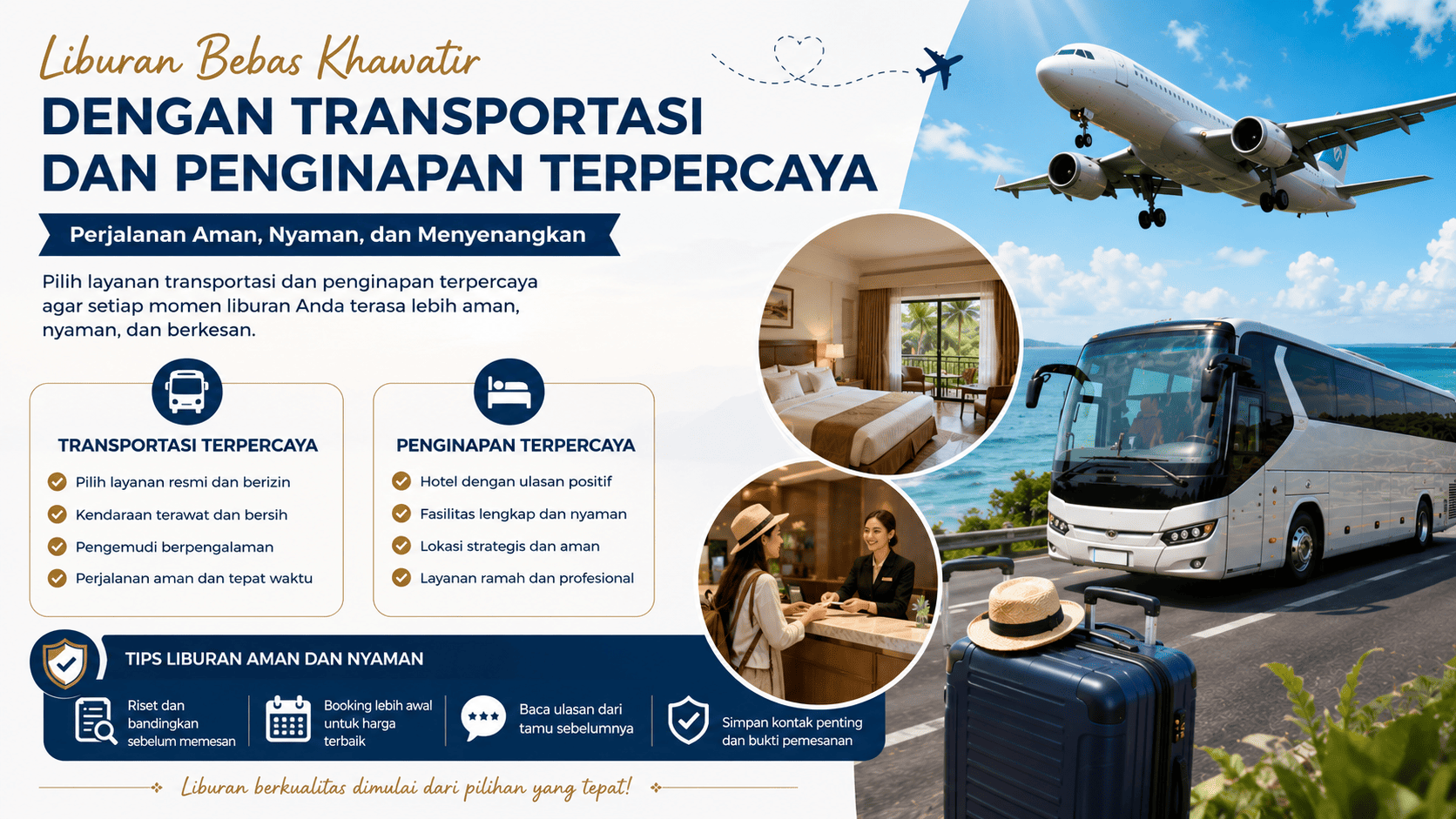 Liburan Bebas Khawatir dengan Transportasi dan Penginapan Terpercaya.