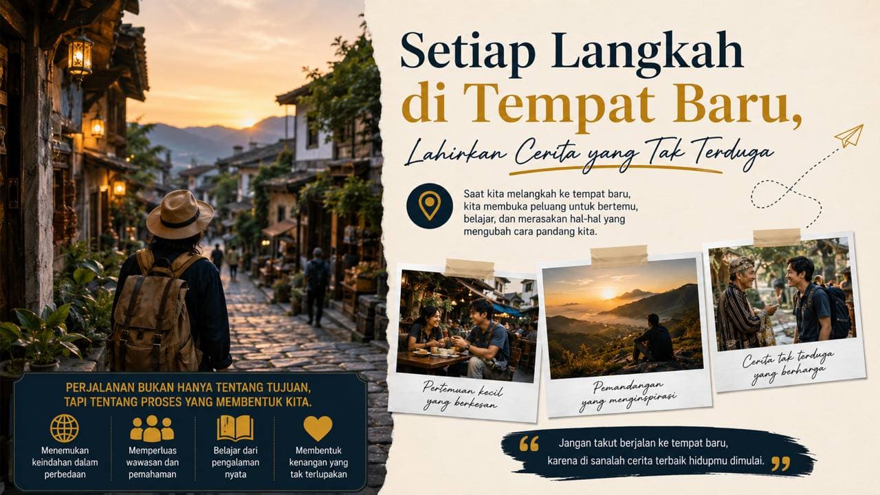 Setiap Langkah di Tempat Baru, Lahirkan Cerita yang Tak Terduga.