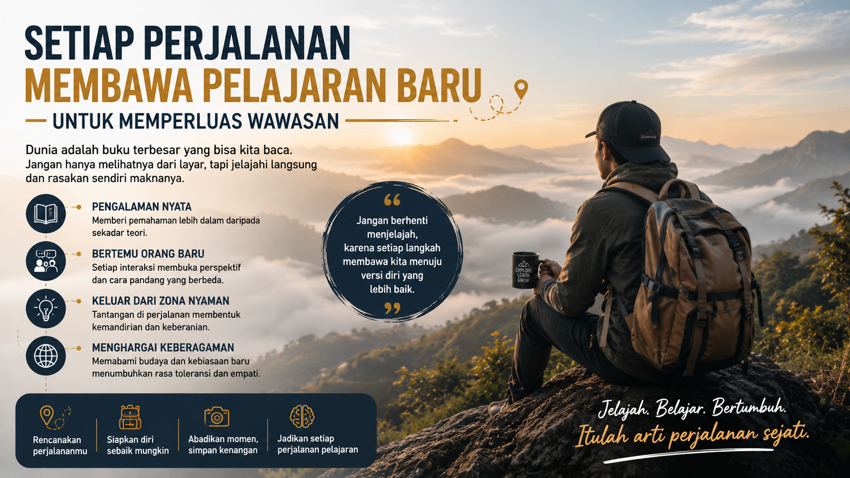 Setiap Perjalanan Membawa Pelajaran Baru untuk Memperluas Wawasan.