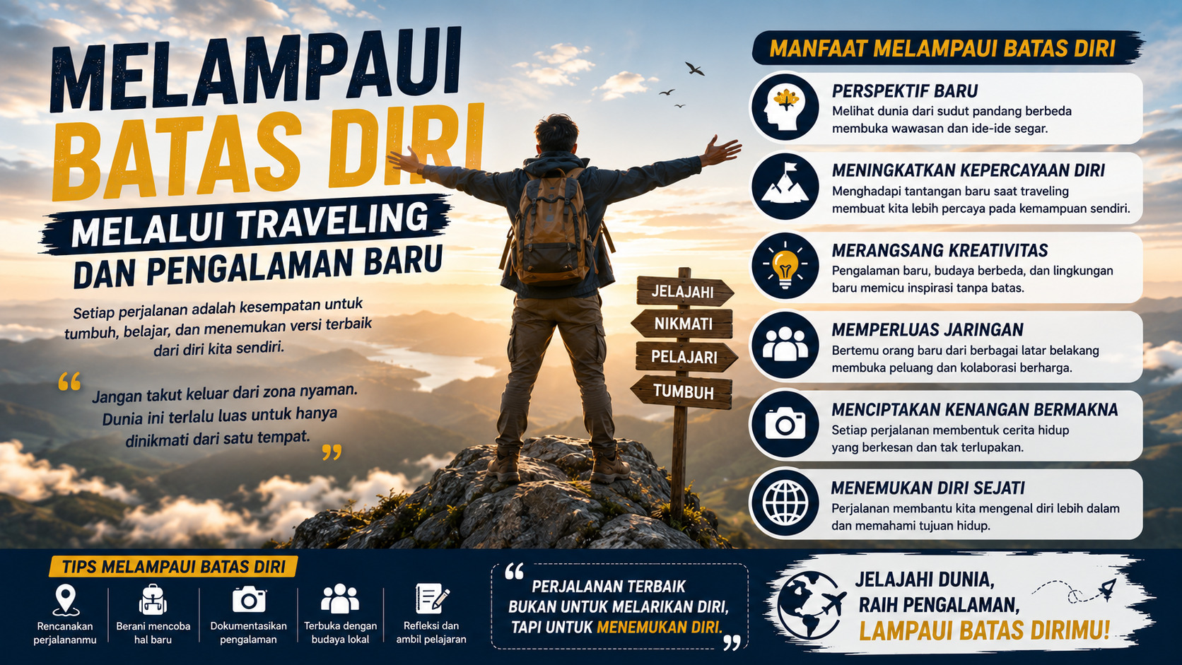 Melampaui Batas Diri Melalui Traveling dan Pengalaman Baru.