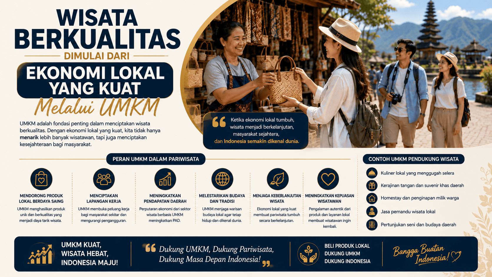 Wisata Berkualitas Dimulai dari Ekonomi Lokal yang Kuat Melalui UMKM.