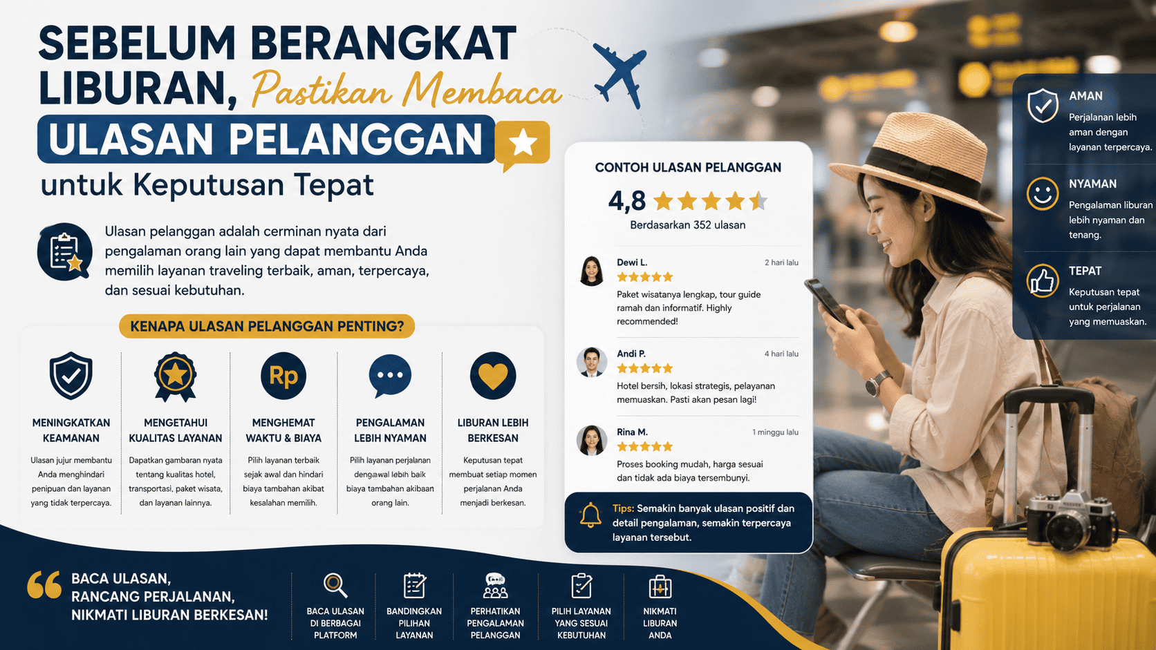 Sebelum Berangkat Liburan, Pastikan Membaca Ulasan Pelanggan untuk Keputusan Tepat.