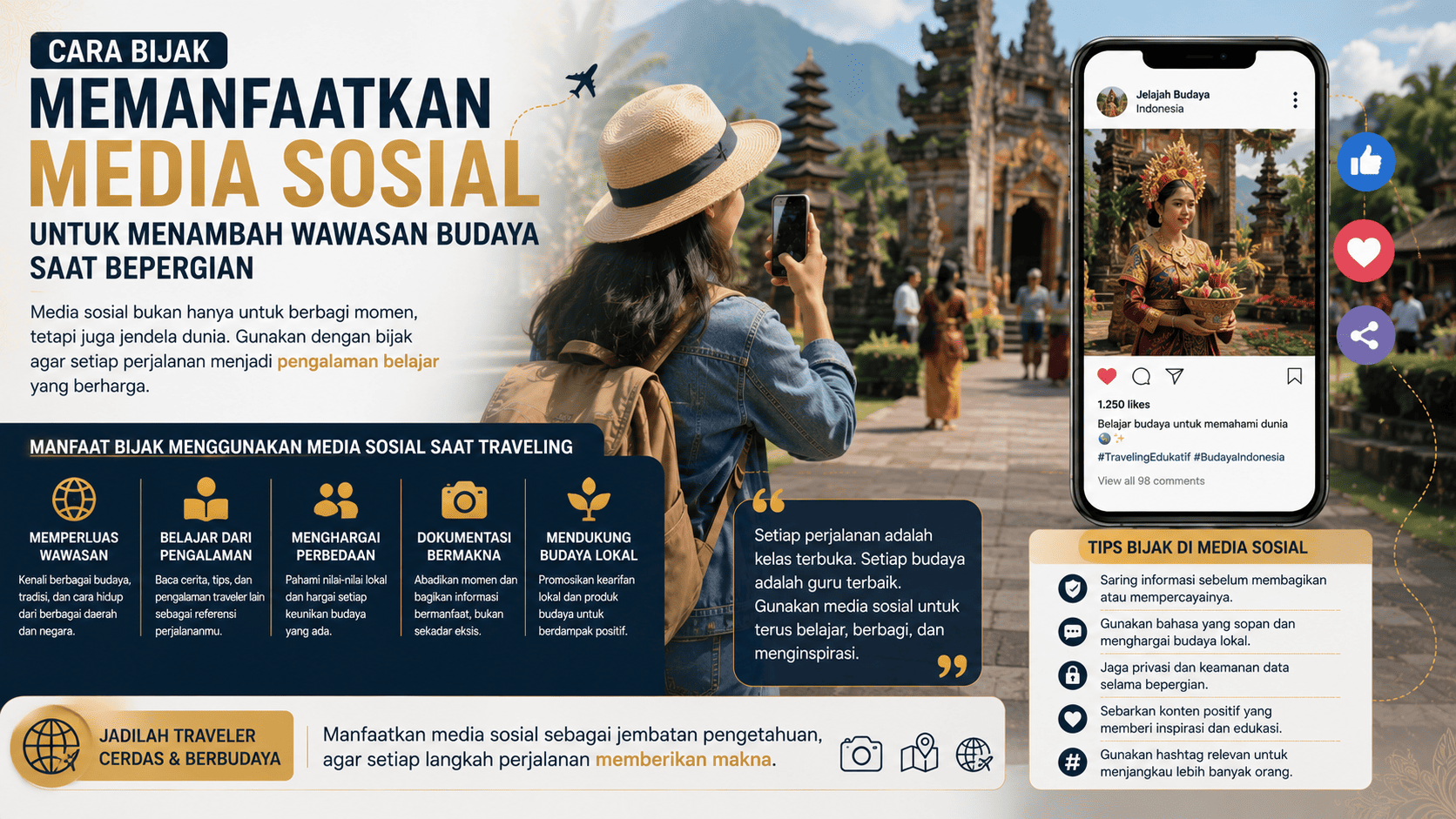Cara Bijak Memanfaatkan Media Sosial untuk Menambah Wawasan Budaya Saat Bepergian.
