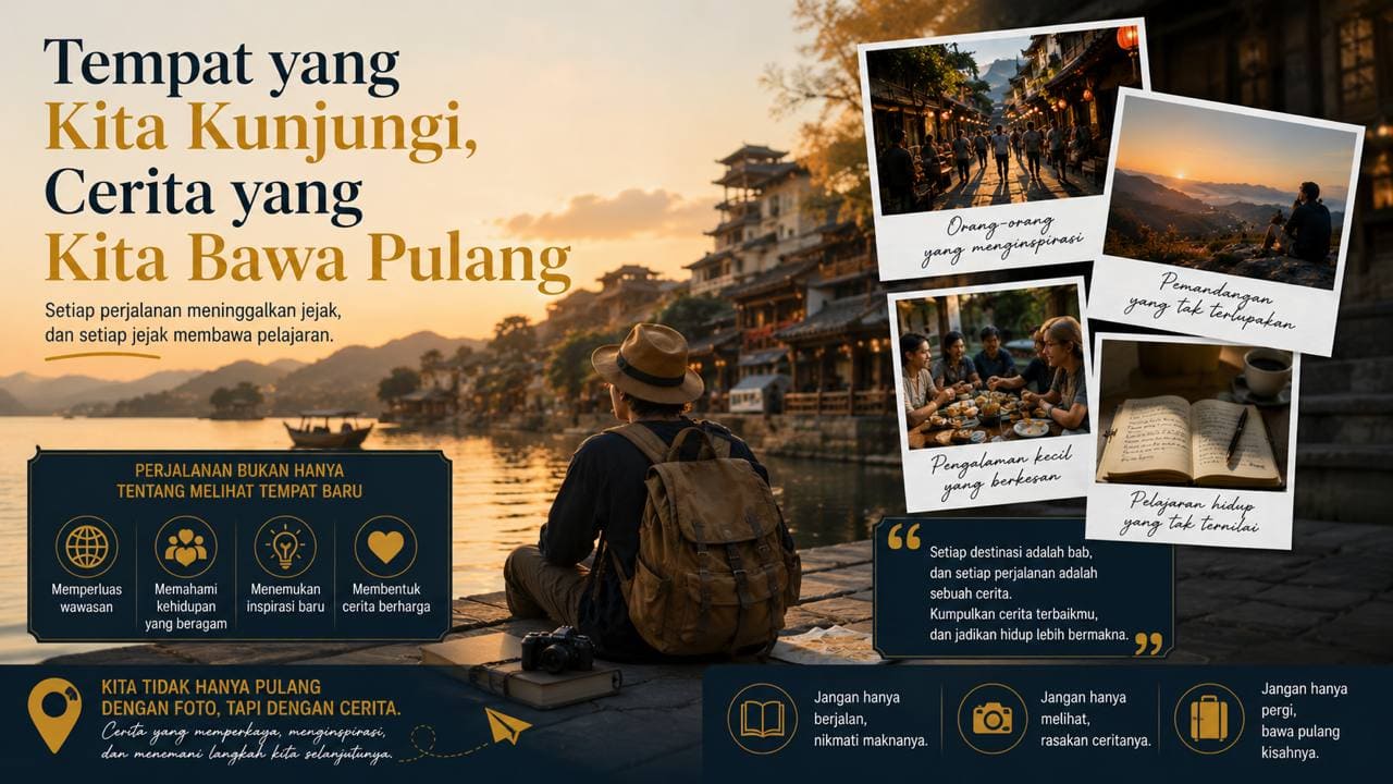 Tempat yang Kita Kunjungi, Cerita yang Kita Bawa Pulang.