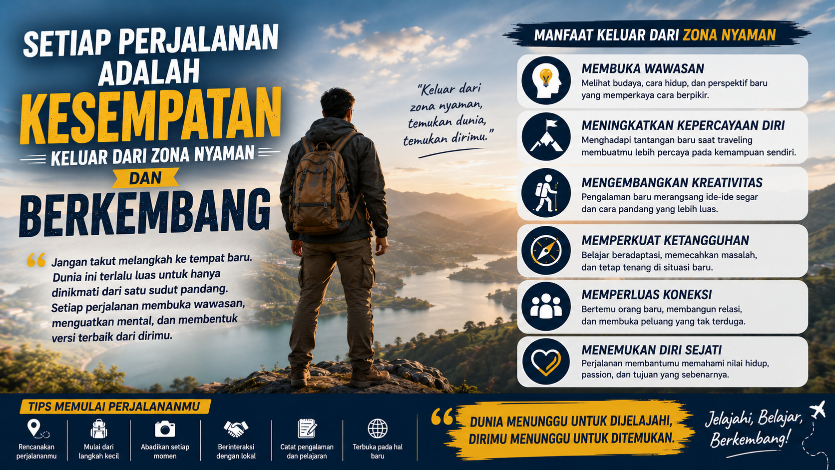 Setiap Perjalanan adalah Kesempatan Keluar dari Zona Nyaman dan Berkembang.