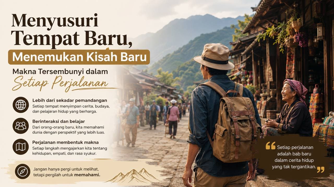 Menyusuri Tempat Baru, Menemukan Kisah Baru, Makna Tersembunyi dalam Setiap Perjalanan.