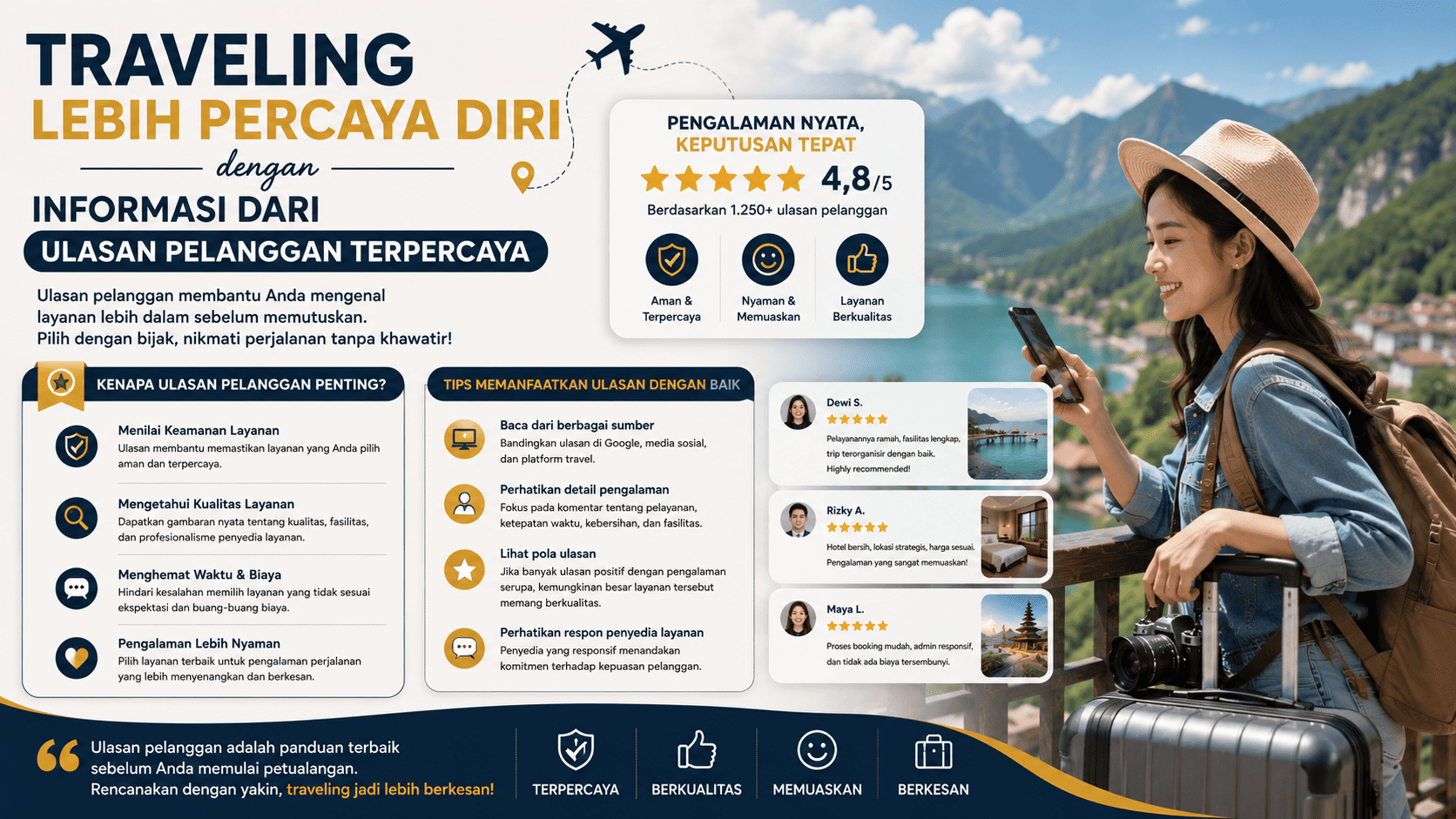 Traveling Lebih Percaya Diri dengan Informasi dari Ulasan Pelanggan Terpercaya.