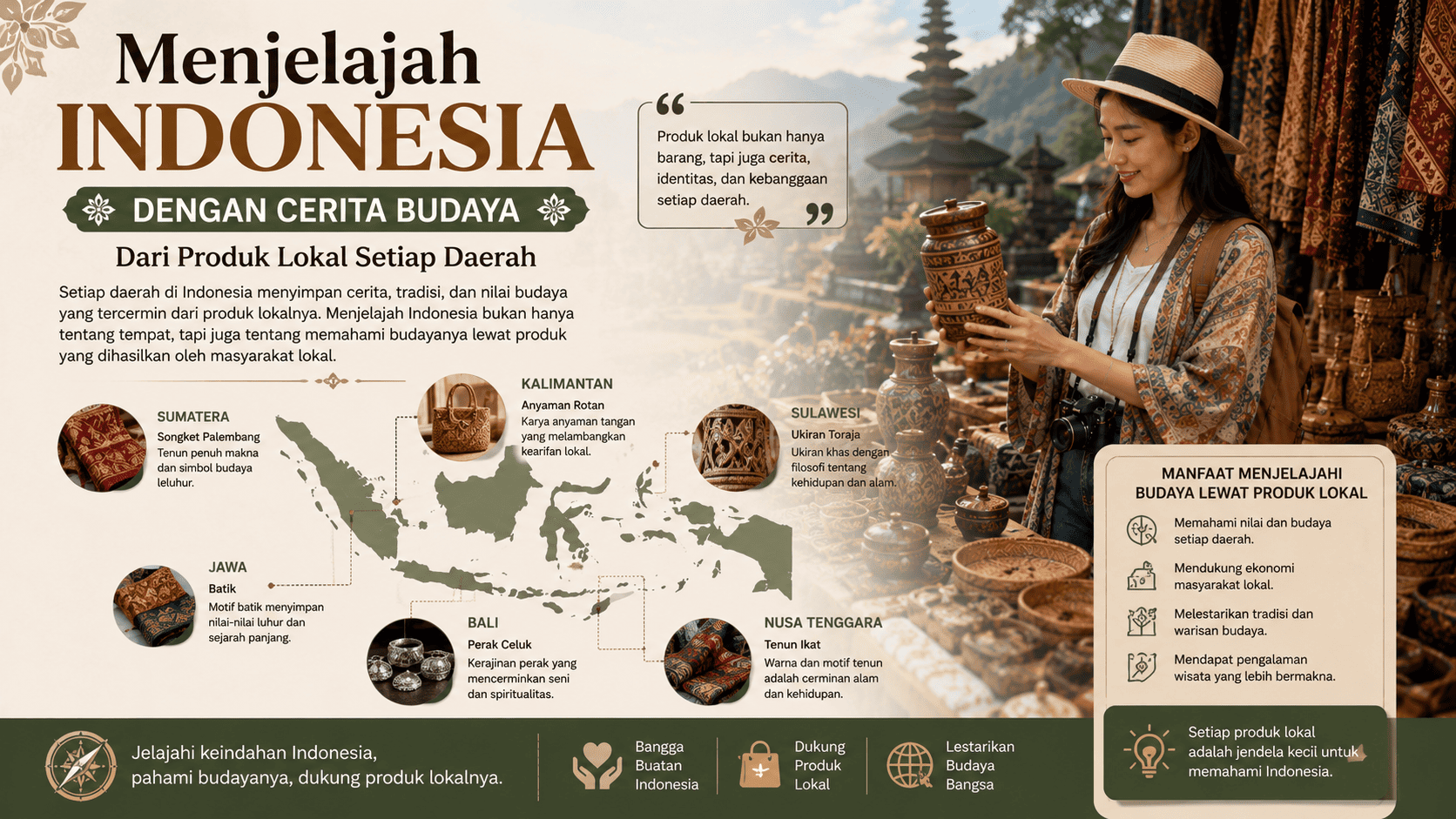Menjelajah Indonesia dengan Cerita Budaya dari Produk Lokal Setiap Daerah.
