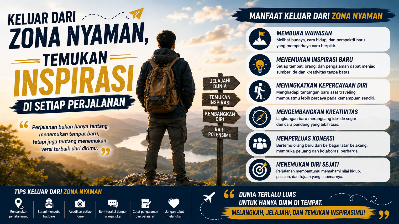 Keluar dari Zona Nyaman, Temukan Inspirasi di Setiap Perjalanan.